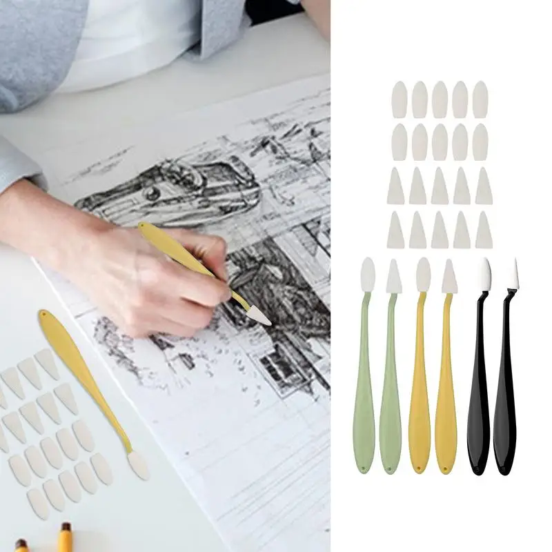 مزج جذوع-مسح رؤوس مسّاحة إسفنجية أقلام للفنان ، رؤوس تشذيب رسم