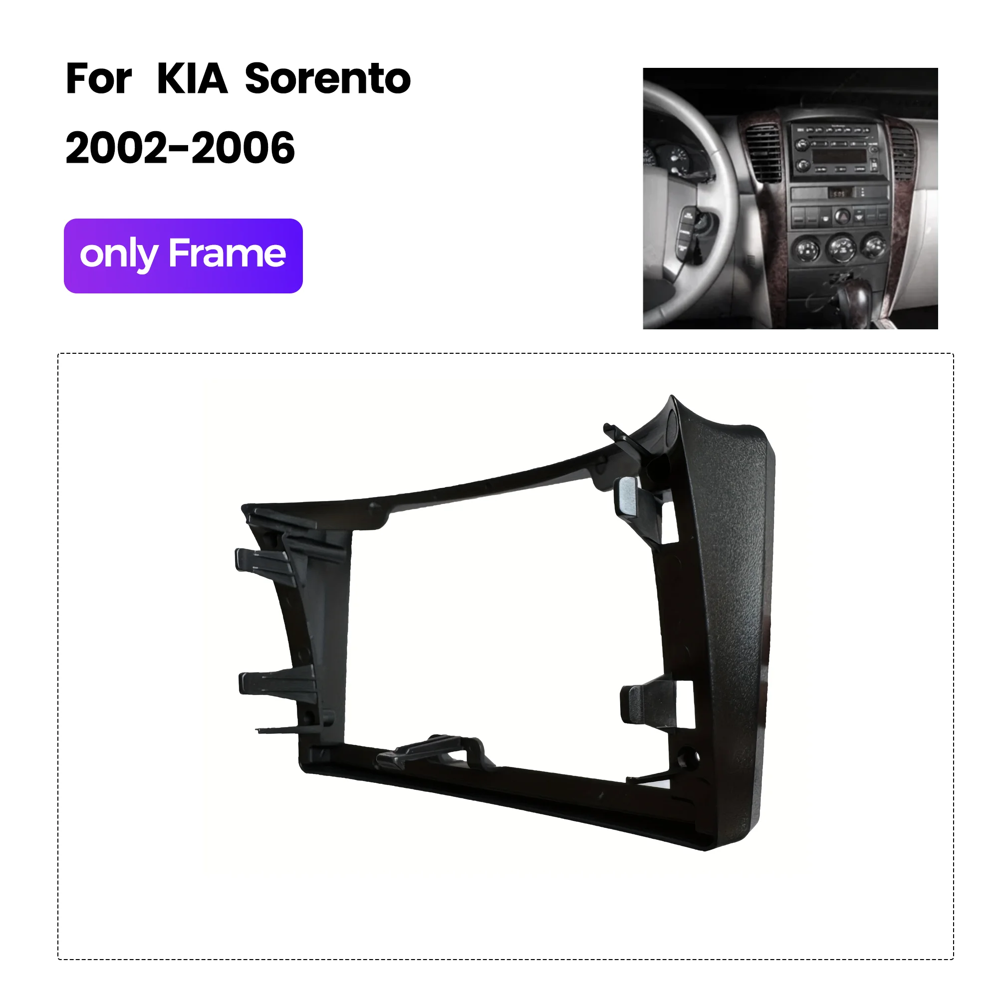 9 بوصة مزدوجة الدين إطار السيارة فآسيا محول أندرويد راديو الصوت داش تركيب لوحة عدة لكيا سورينتو 2002-2006 #6