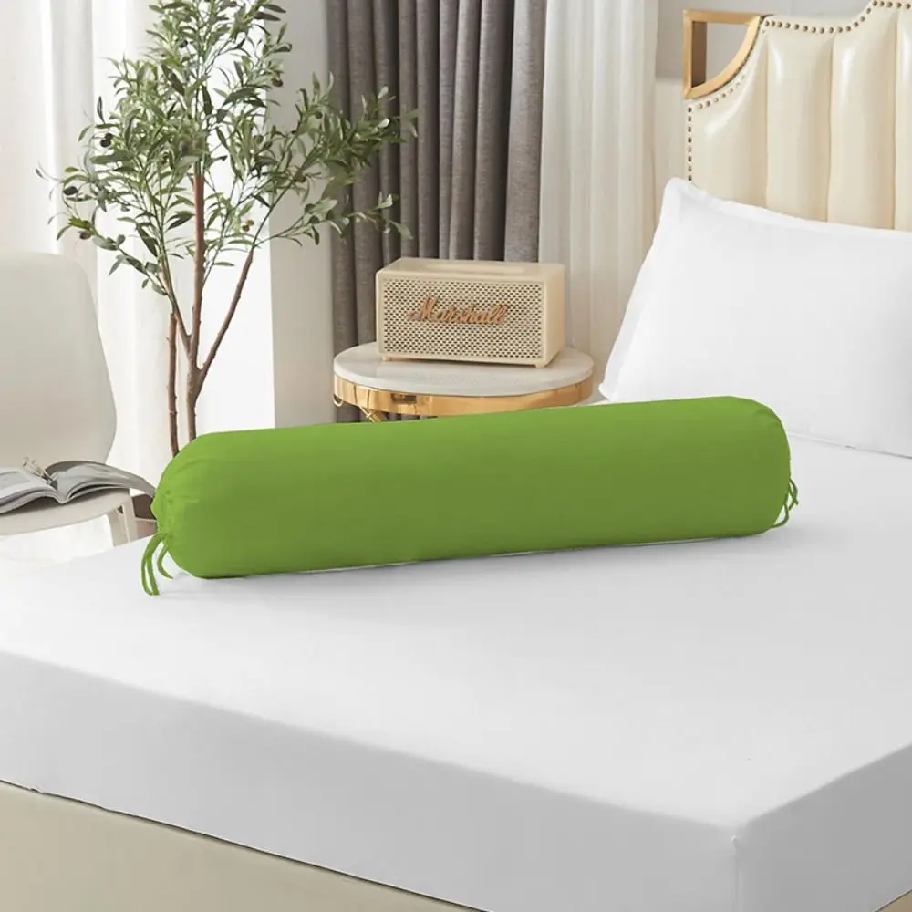 Home Decor Solid Color Long Cylindrical Pillowcase Washable Durable Headrest Pillow Cover Removable Household Pillow Case