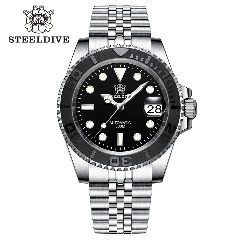 NEW In STEELDIVE SD1953T Water Ghost  Luminous Automatic Mechanical Wristwatches 300M Waterproof Ceramic Bezel Dive Watch