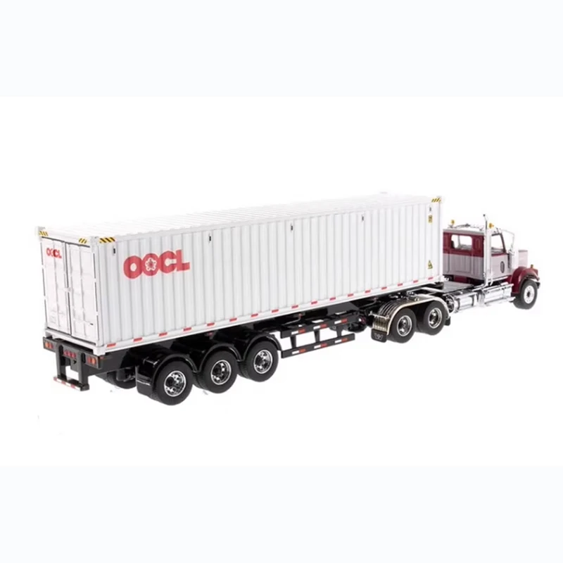 DM Diecast 1:50 Scale สินค้าแห้ง Sea คอนเทนเนอร์ CASCADIA Alloy Skeleton Trailer รุ่น 71064 สําเร็จรูปจําลองคอลเลกชันของขวัญ