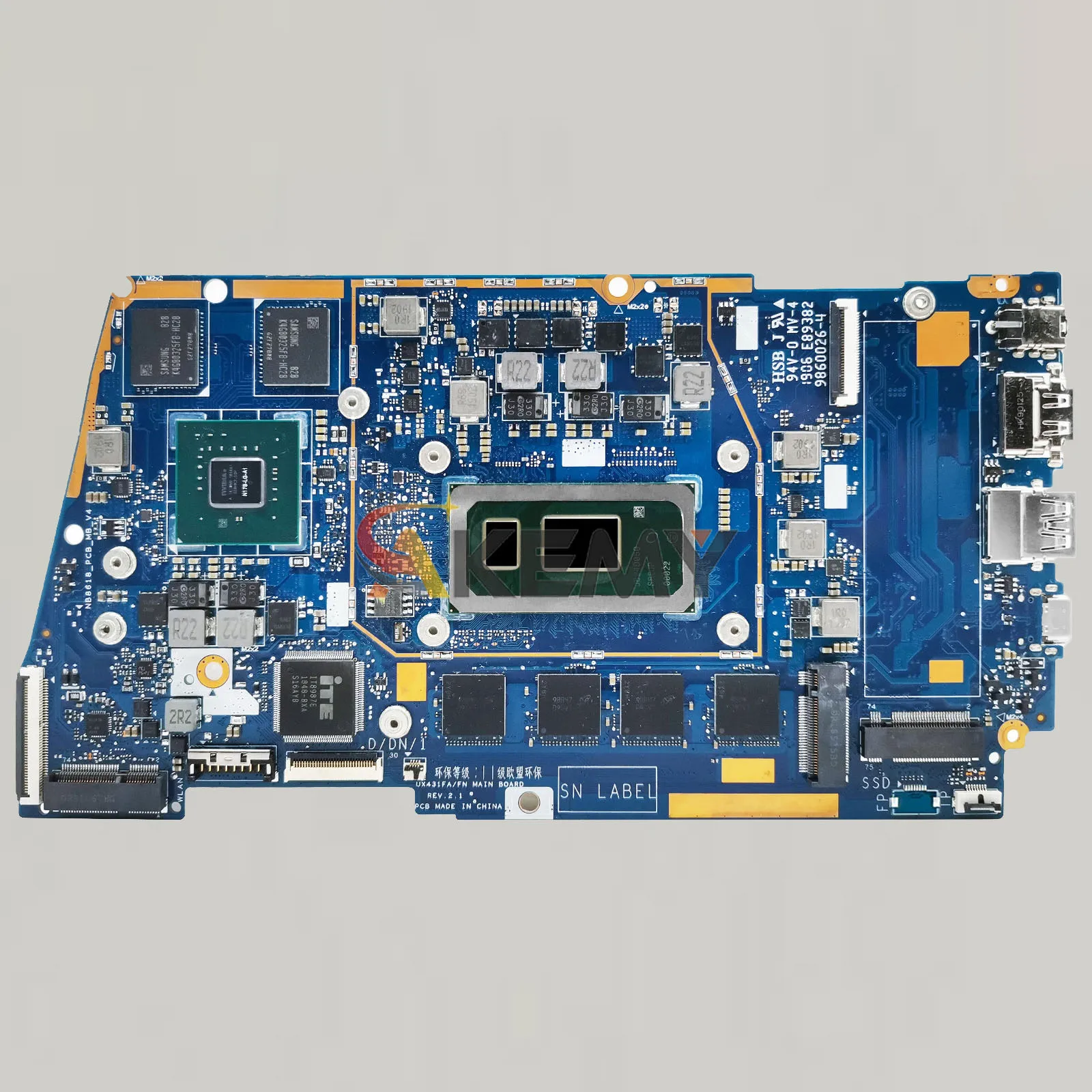 Placa base para ordenador portátil UX431FN para ASUS ZenBook UX431FN S4500F UX431F U4500F S431F X431F con CPU I3 I5 I7 100% pruebas OK