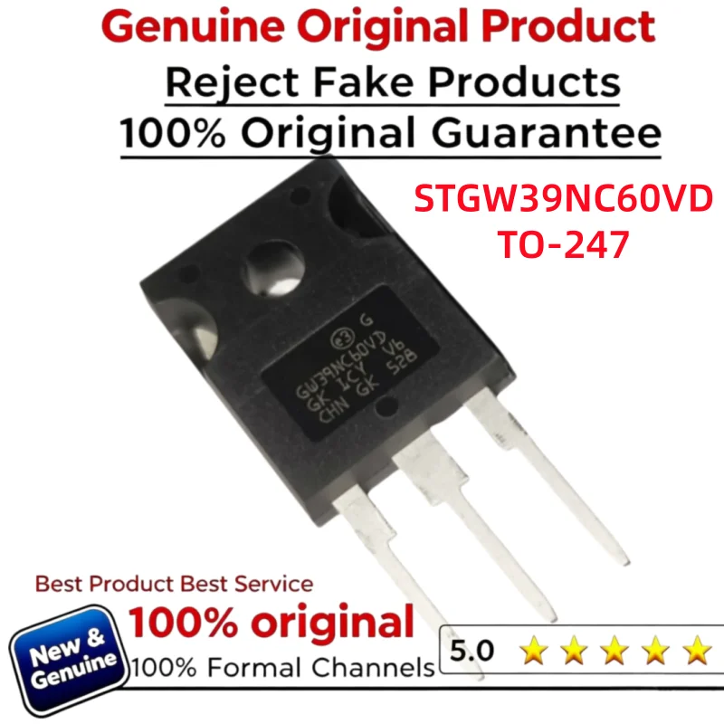 10-20PCS 100% New Imported Original TO247 STGW39NC60VD GW39NC60VD IGBT Tube Triode 40A 600V TO-247