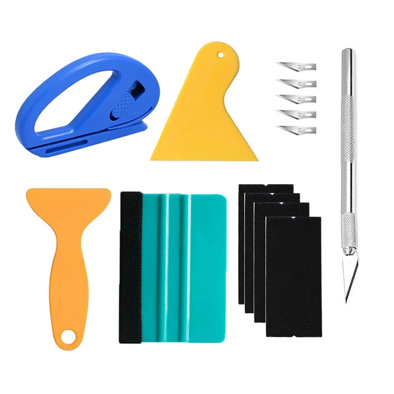 Auto Film Wrap Tool Kit Vinyl Spatel Vinyl Schraper Cutter Voor Voertuig Raam Tint Auto Accessoires Wikkel Gereedschap Rakel Set