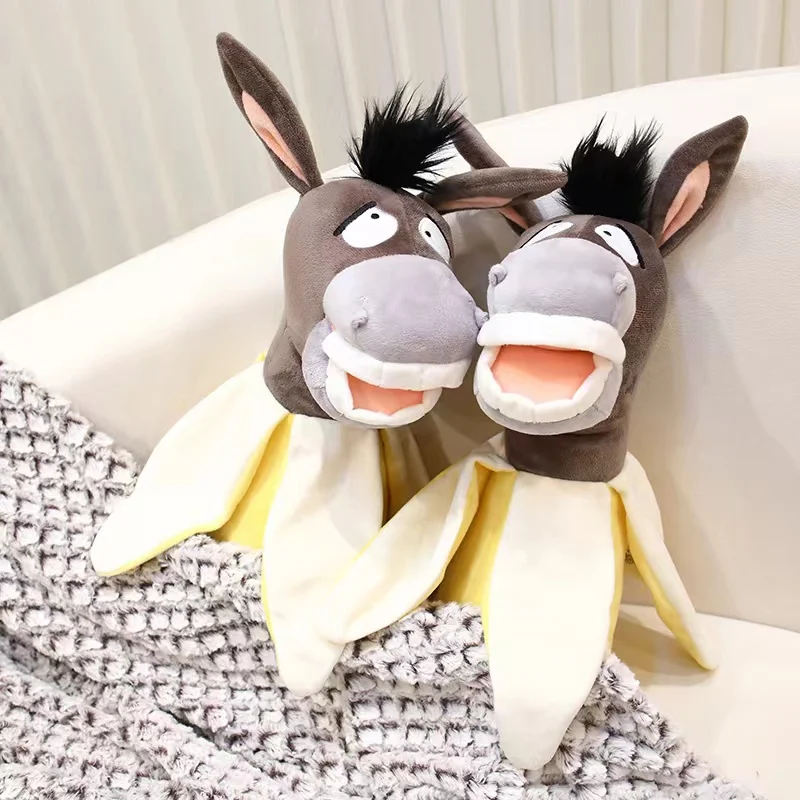 Juguete creativo de descompresión, almohada de peluche de plátano y burro, lindo y suave, transpirable, el mejor regalo