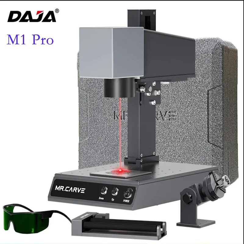 DAJA Fiber 10W Laser Marking Machine M1 Pro High-Precision Metal Steel Nameplate Engraver Portable Engraving Industrial Desktop