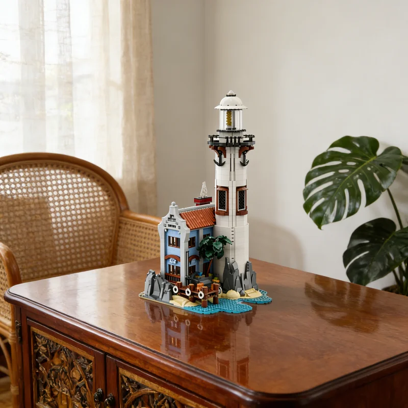

3301 деталь MOC: Модель маяка North Shore, конструктор для сборки, креативный подарок, декор для демонстрации, премиум-класс, для взрослых и детей, настольный набор