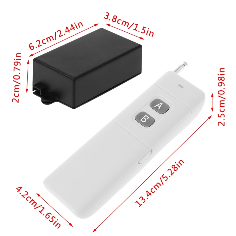 OOTDTY 3000m Long Range DC 12V 2CH RF Wireless Remote Control Switch System 315 Mhz 2-Key Transmitter + Receiver