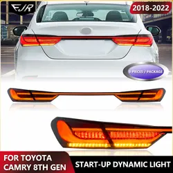 For Toyota Camry 8th Gen 2018-2022 LED Car Lights Through Tail Lamps Assembly Rear Tail Lights DRL Start-up Dynamic Light Brake