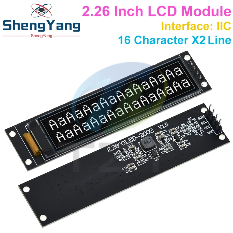 

TZT 2.26 Inch 4PIN White OLED Screen Module IPS 1602 Character OLED Screen KS0066 Drive IC IIC Interface 3.3V For Arduino