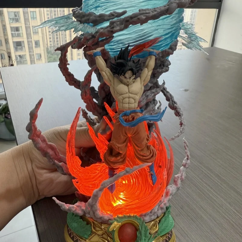 

23cm Dragon Ball Led Lamp Son Goku Genki Dama Anime Collectible Statue Desk Decor Gift Men Boys Glow In The Dark Action Figures