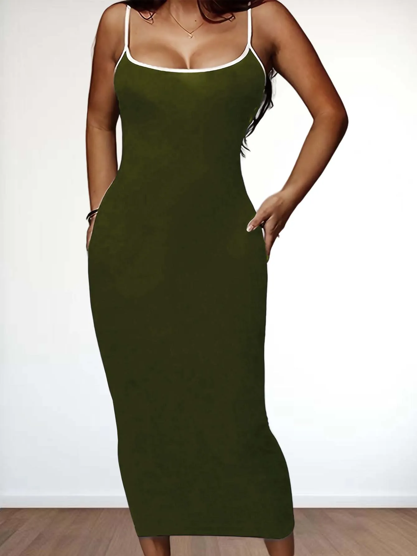 New style fashionable casual trendy solid-color large-size women's dress for casual wear