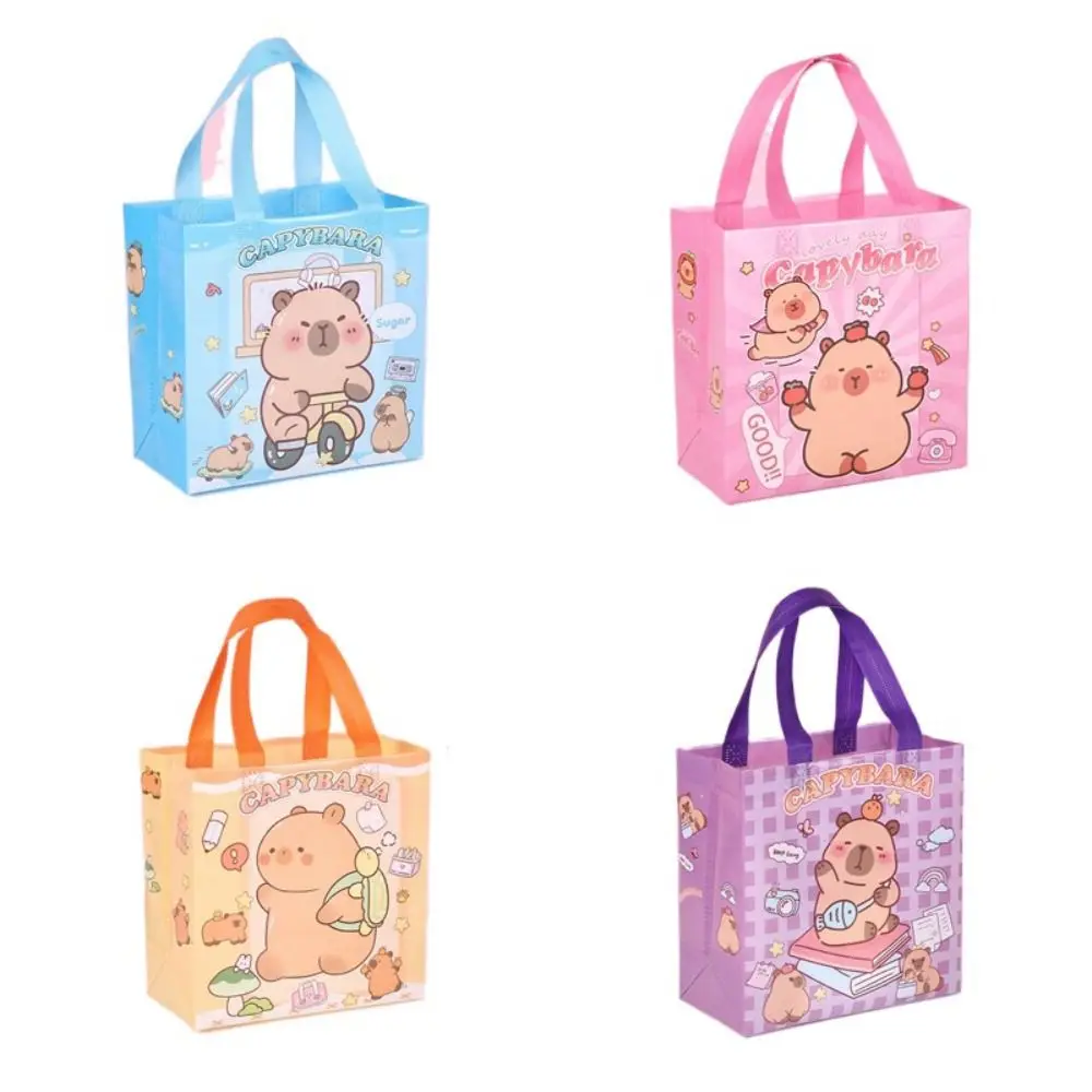 

NEW PP Capybara Tote Bags Cartoon Non-woven Shopping Bag Waterproof Handbag