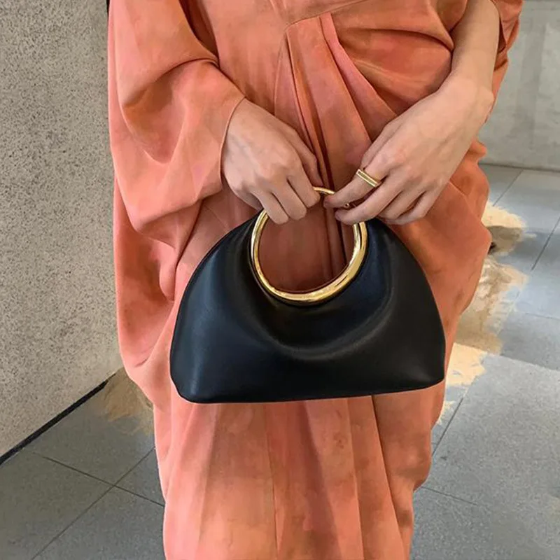 

Metal Ring Cloud Bag 2026 Spring Early French Elegant Top Handle Bag Unique Design High End Evening Small Handbag Hot Sale
