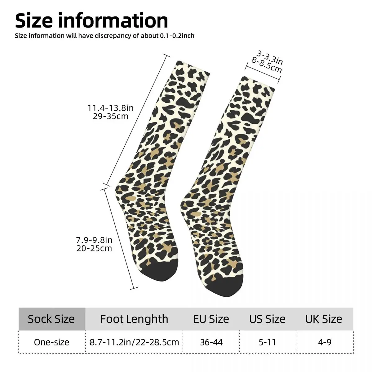 All Seasons Golden Amber Leopard A Golden Cheetah Print Socks Harajuku Crew Socks Fashion Stockings for Men Women