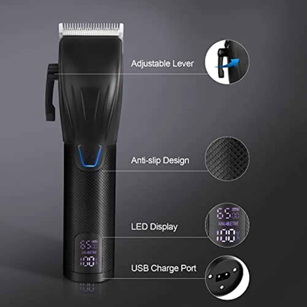 Kit de corte de pelo profesional para hombres, cortapelos de barbero inalámbrico y juego de recortador de barba con cuchilla en T