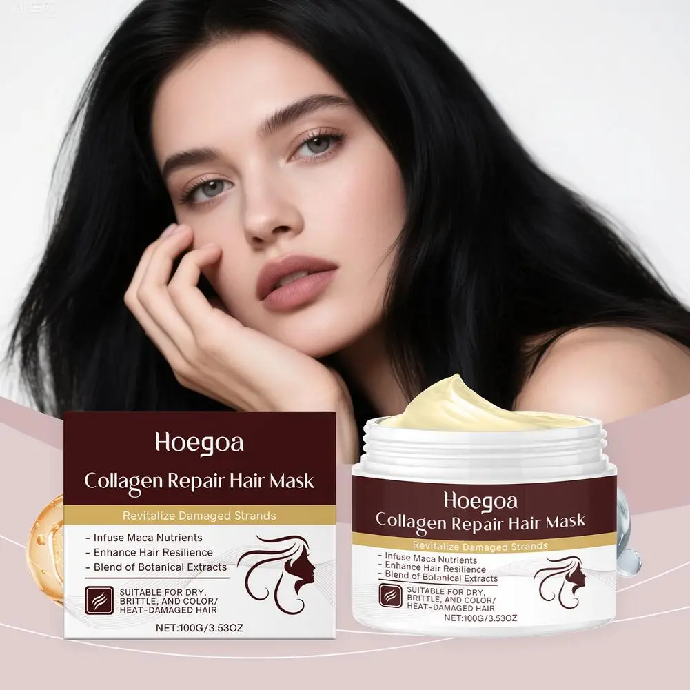 قناع الكولاجين للشعر بالكيراتين - كريم سحري لفرد الشعر وإصلاحها، ترطيب عميق للشعر الجاف والمجعد والتالف G2E5 #5