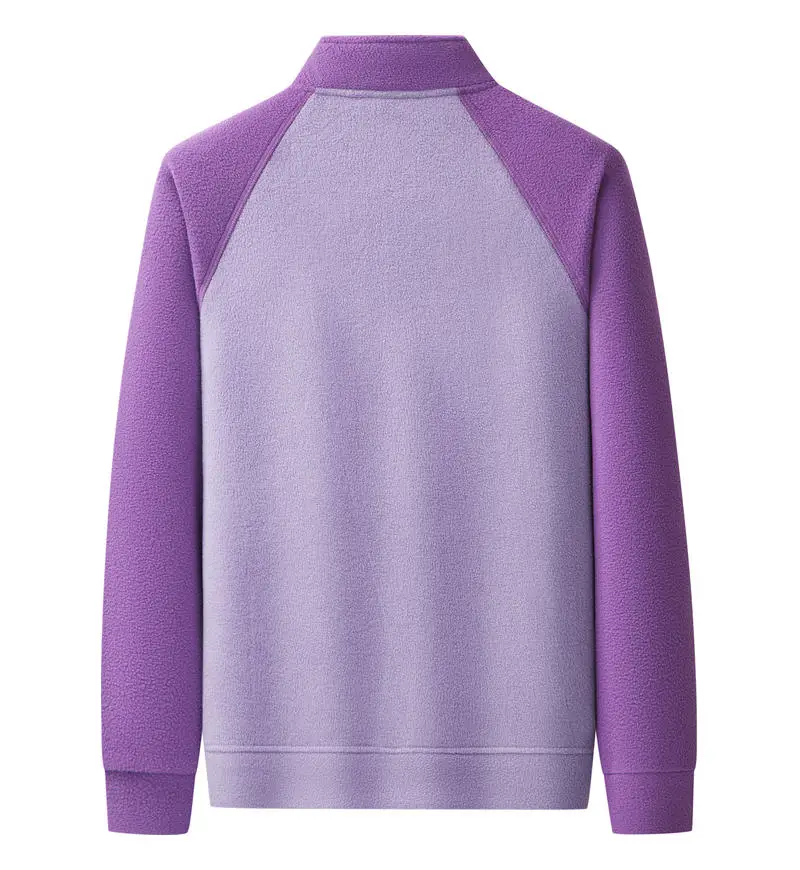 2026 Custom-made polar fleece two-color stand-up collar hoodie with logo printing, autumn and winter new zipper work jacket
