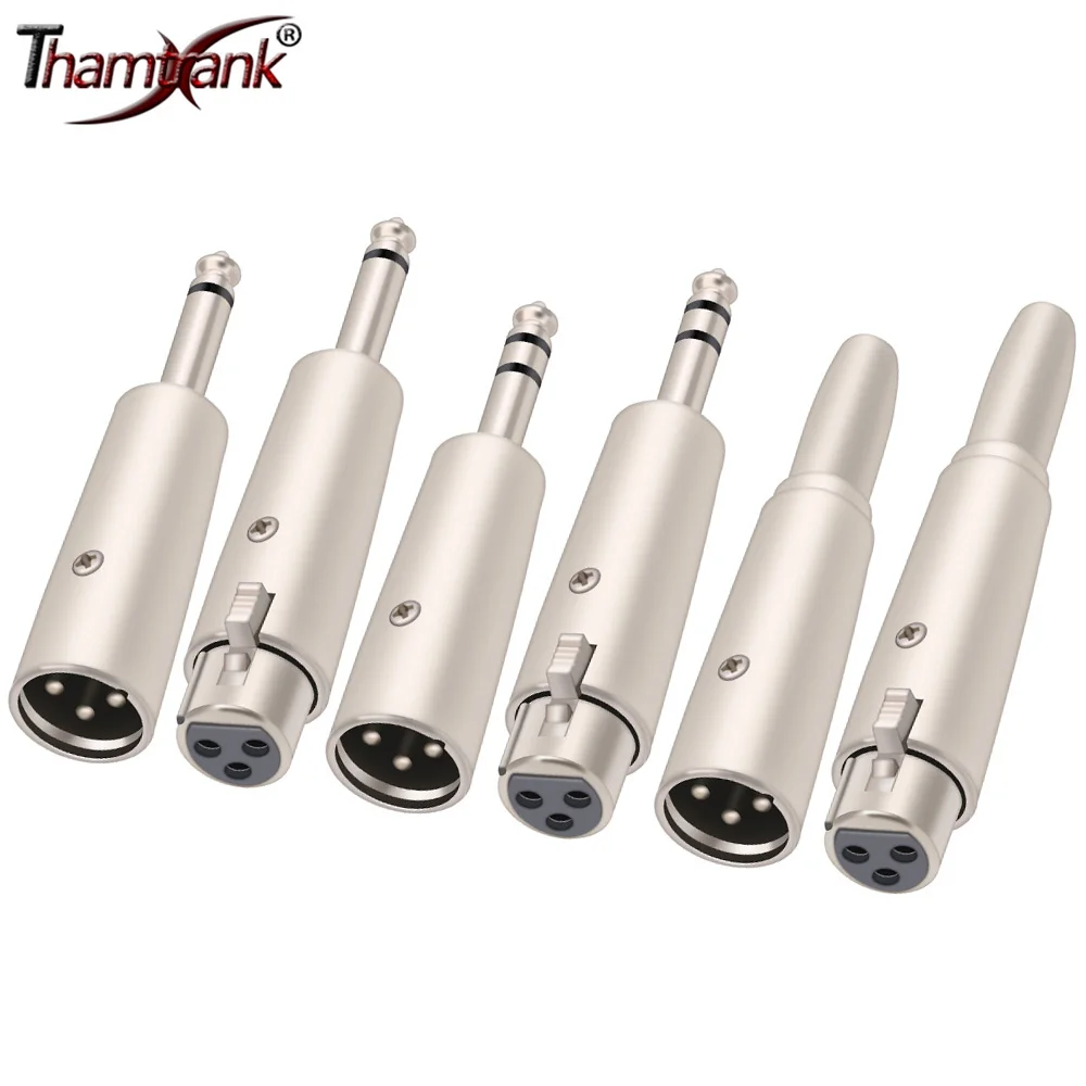 4pc 3Pin XLR נקבת שקע זכר תקעים כדי 1/4