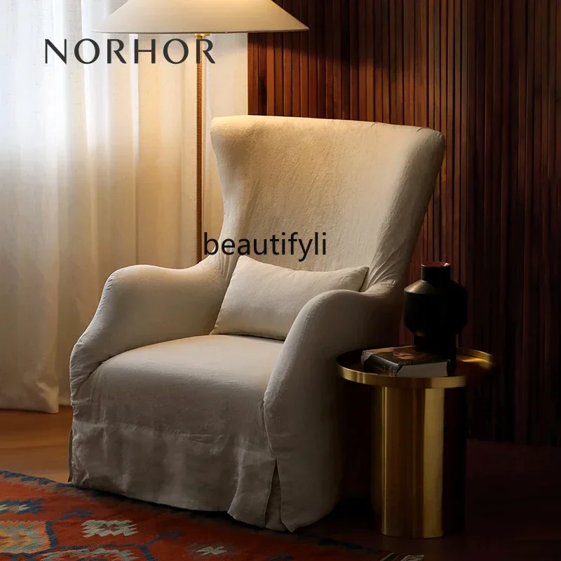 YH Nordic/French retro wabi sabi/linen casual sofa chair home