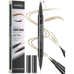 Hellokiss binary eyebrow pencil, waterproof and sweat-proof wild eyebrow double-headed 2in1 eyebrow pencil liquid