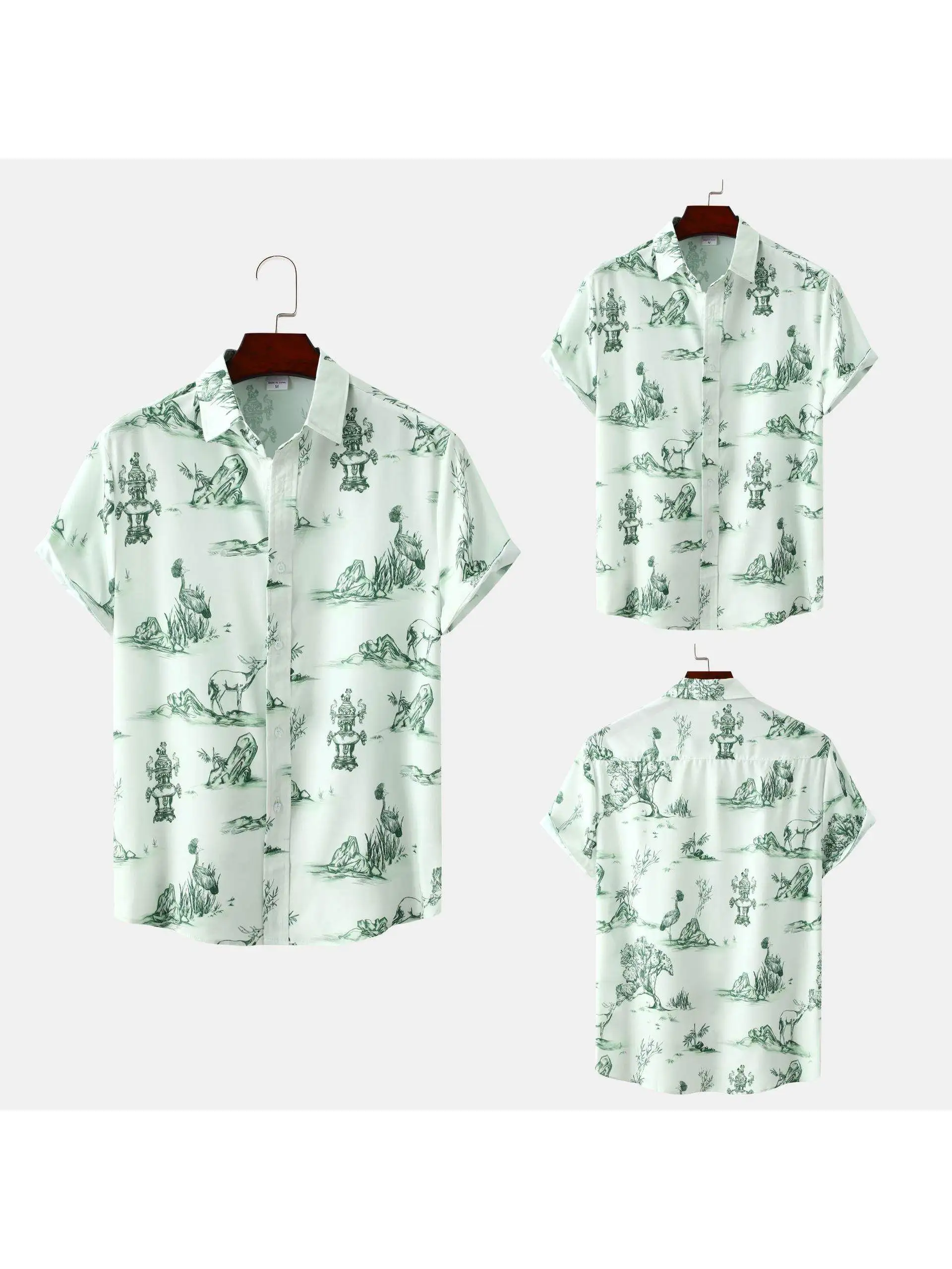 

2023 Men's Hawaiian Floral ort Sve irt Slim Fit Sun Protection Procing Ice Sensation Youthful ular Casual Sle