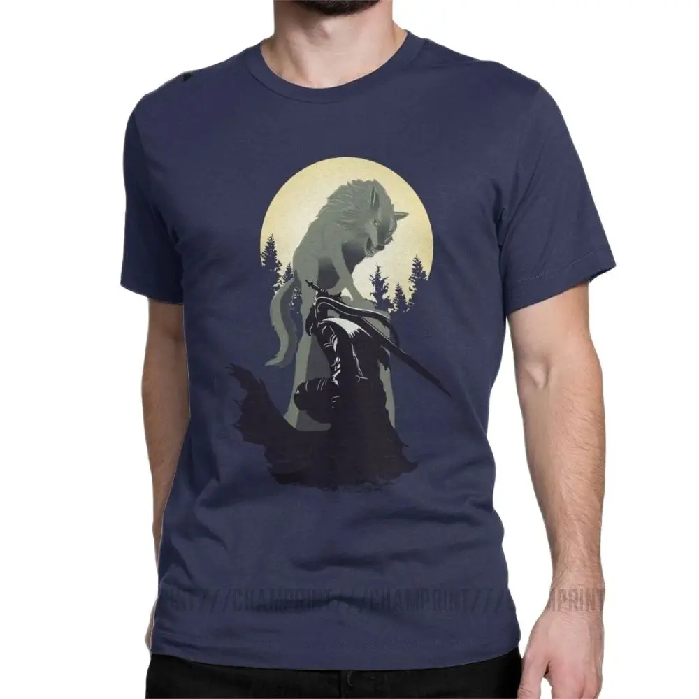 

Knight Artorias And Sif Dark Souls T-Shirt Men 100% Cotton T Shirt Praise The Sun Bloodborne Game Short Sleeve Tee Plus Size