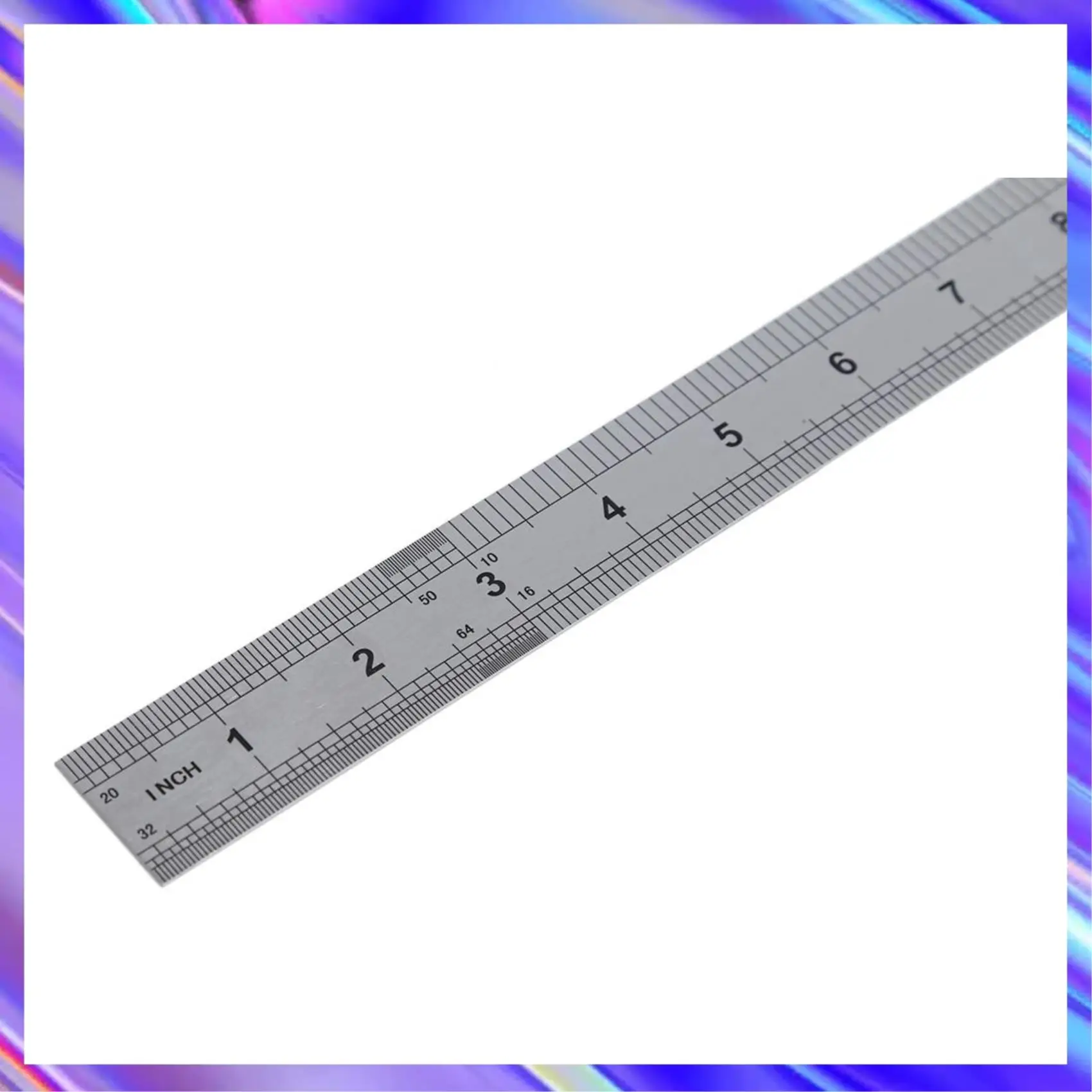 2X Double Side Scale Stainless Steel Straight Ruler Measuring Tool 50Cm