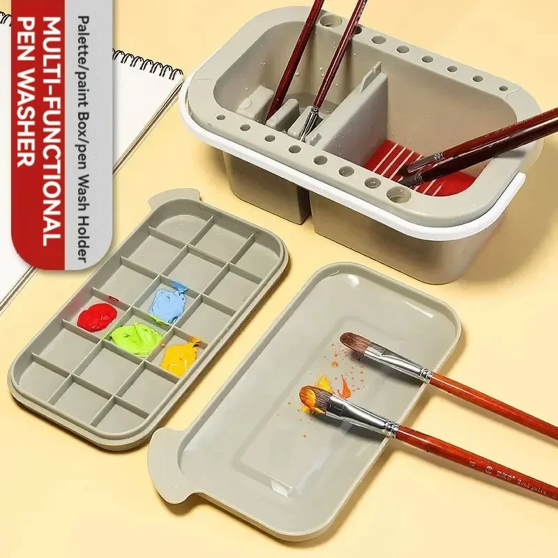 Paint Brush Washer Palette Multifunctional Bucket Color Box Art Student Special Tool Set Additives Drawing Pigment Pen Washer