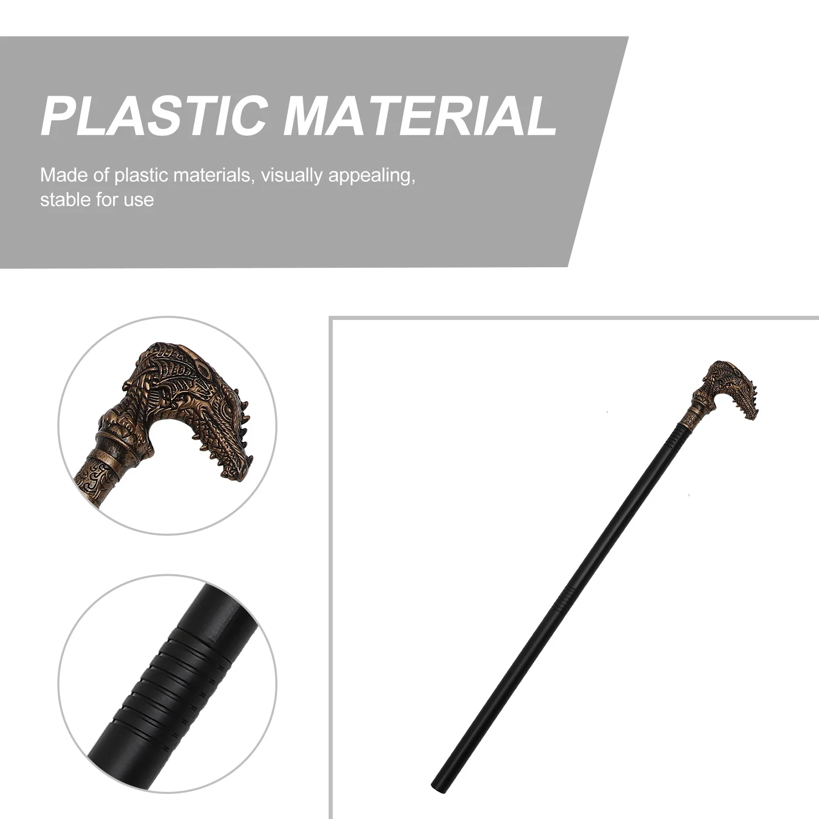 

Dragon Head Cane Prop Punk Style Halloween Walking Stick Cosplay Accessory Party Supply Decorative Costume Ornament Lightweight