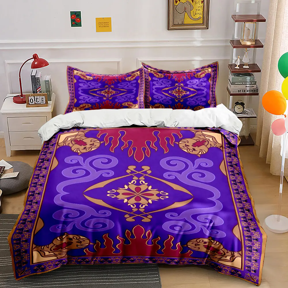 

Ornate Purple Symmetrical Pattern Design Print Soft Comfortable Duvet Cover Bedding Set Included 1*Duvet Cover 2*Pillowcases