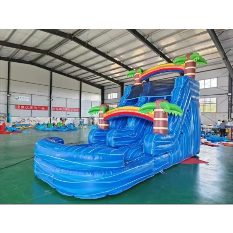 Inflatable Bounce House Multicolor Pastel Wedding Bouncer Castle Unisex Slide Air Blower