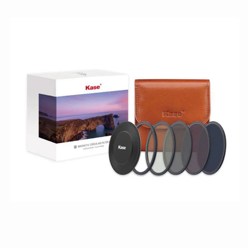 

Kase Wolverine Shock Resistant Magnetic Circular Filter Kit（CPL＆ND8＆ND64＆ND1000＆Adapter Ring＆Magnetic Cover＆Bag）Canon/ Sony