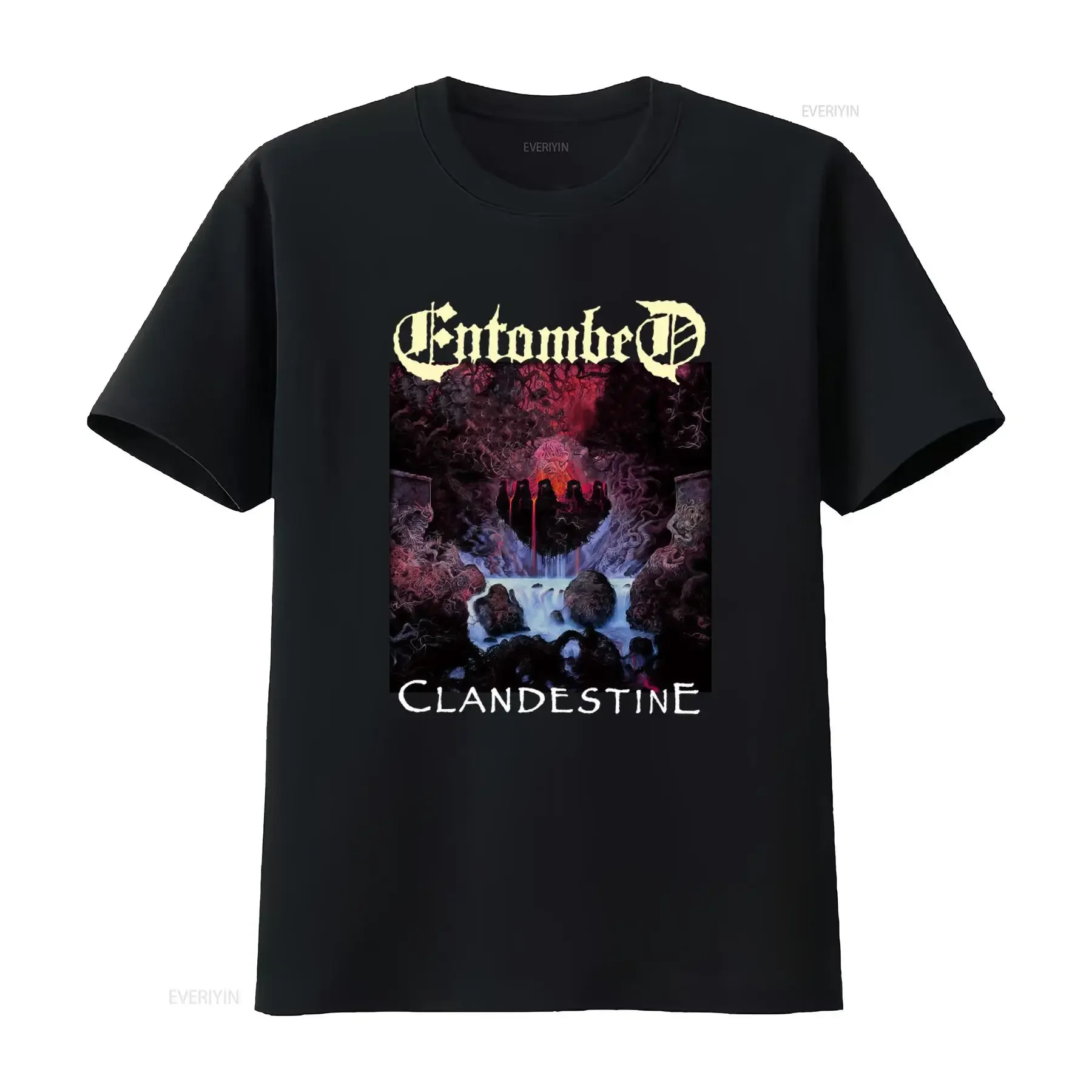 T-shirt vintage délavé pour homme, motif Entombed Clandestine Death Metal, Grave Dismember, Unleashed, Pestilence, design graphique tendance