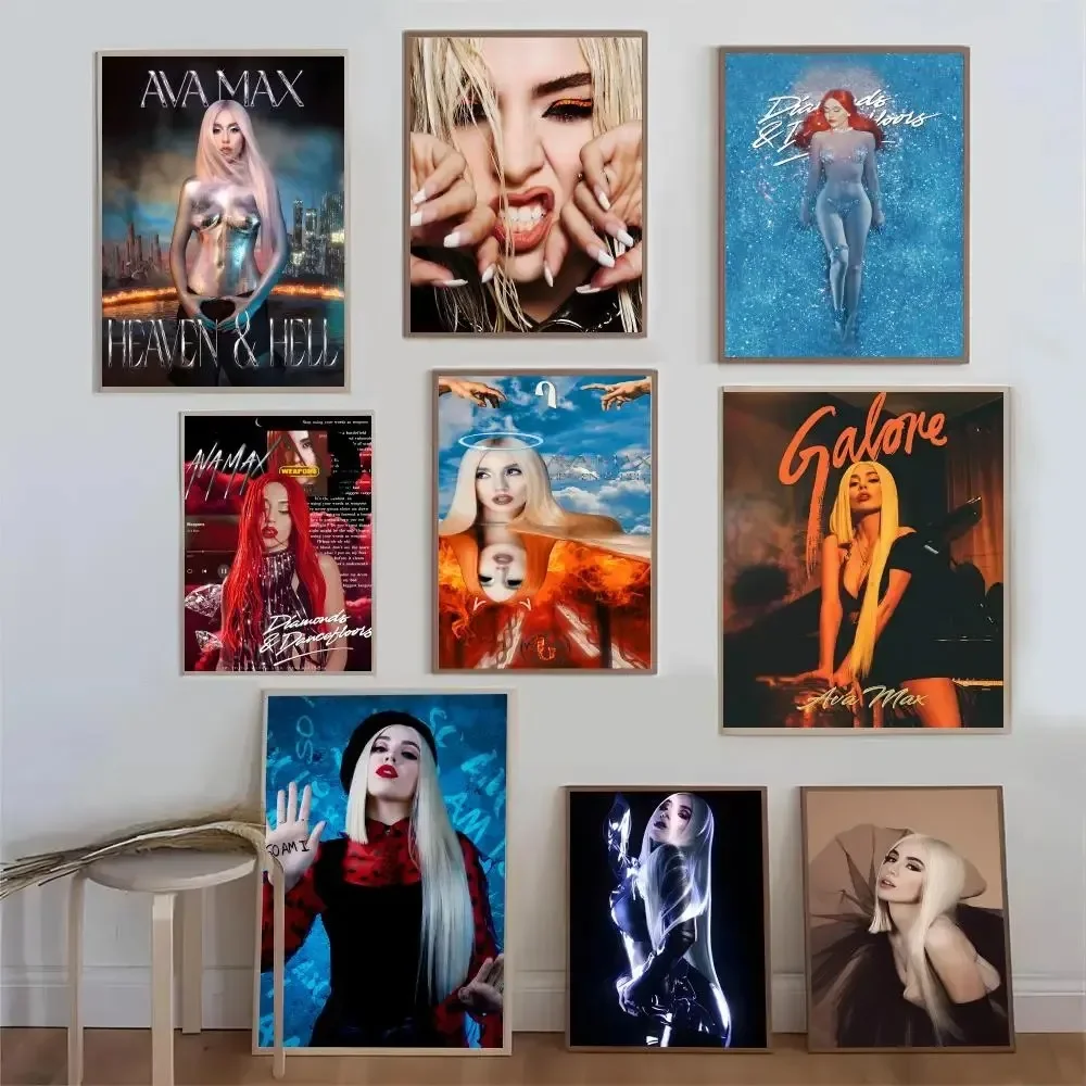 Affiche de chanteur Ava Max en papier imperméable, bonnes imprimés, affiches murales artistiques, salon, Bar, café, chambre à coucher, décoration de maison, peinture sur toile