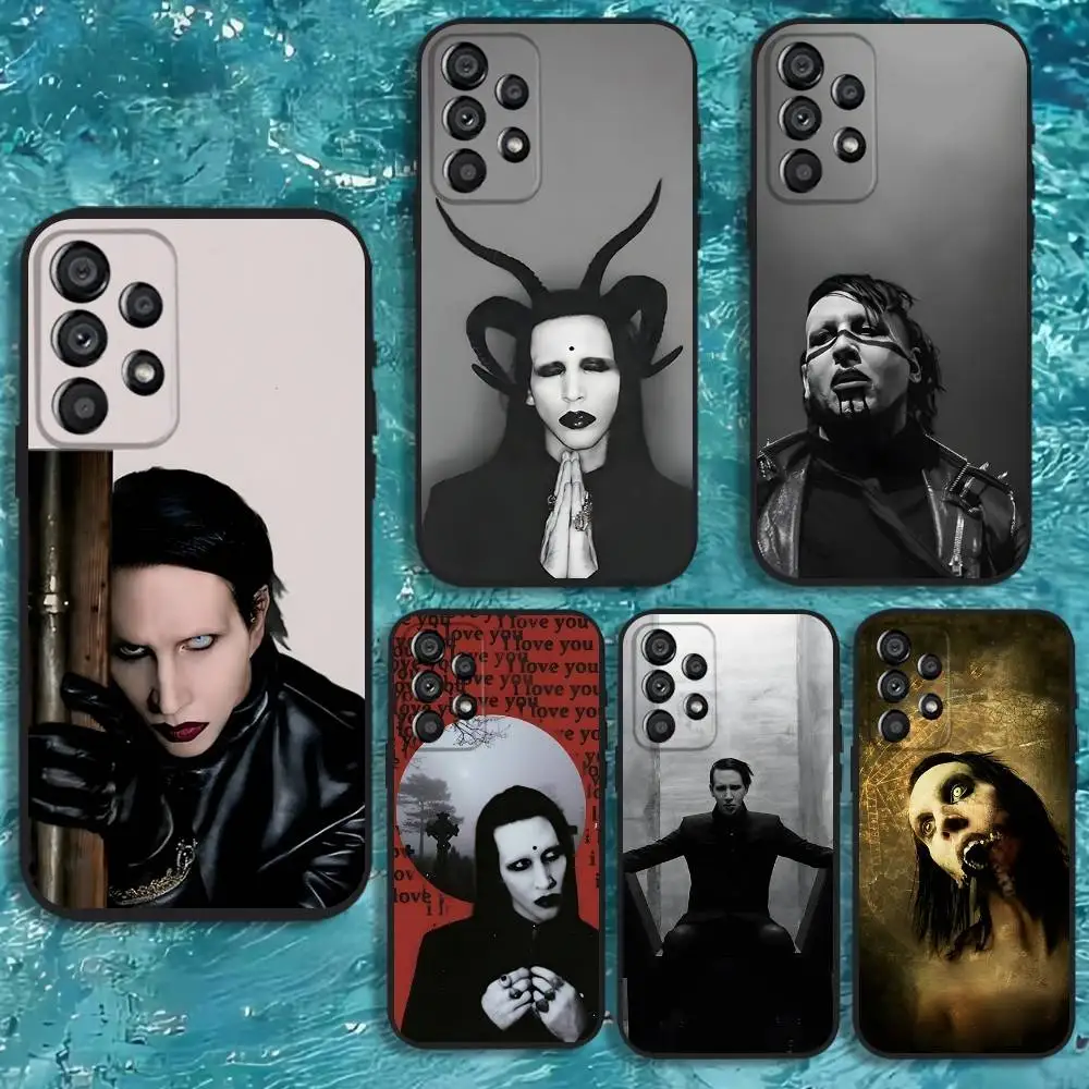 

Singer Marilyn Manson Phone Case For Samsung Galaxy A20,A21s,A22,A31,A32,A52,A53,A72,73,A80 Soft Black Cover