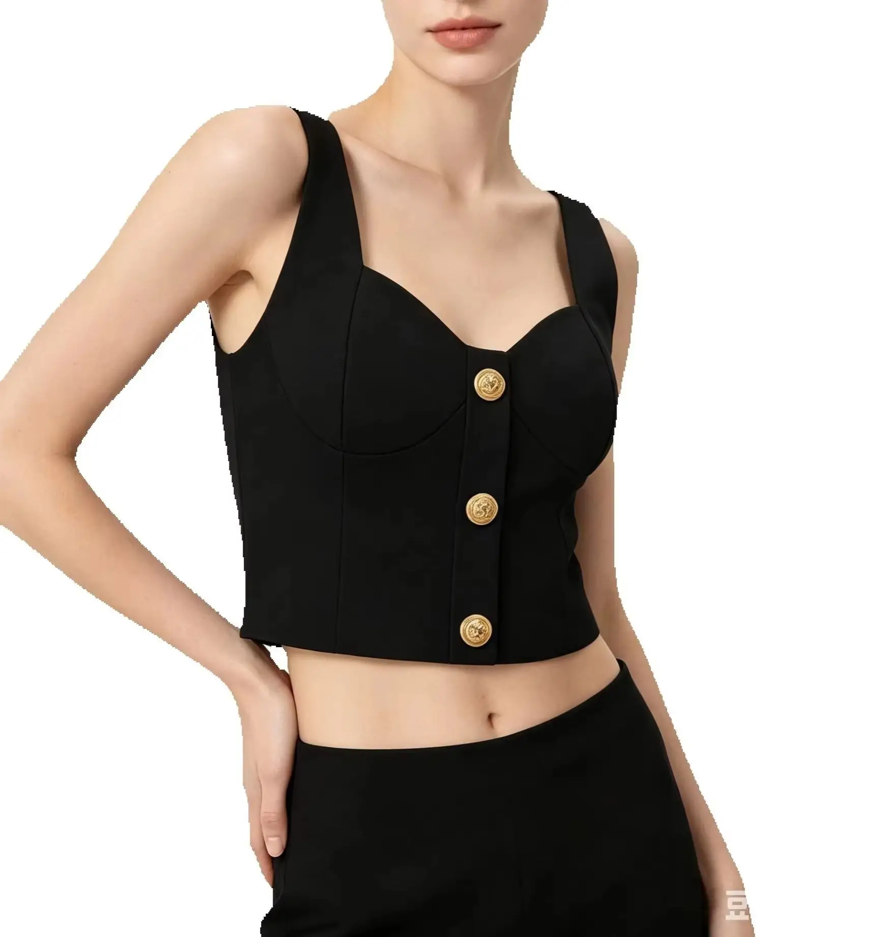 Spot 2024 Summer New European And N Fashion Temperament Sexy Sleeveless Vest Short-style Vest Quality Source