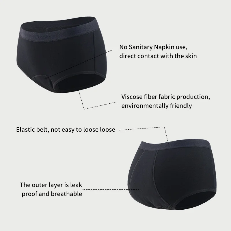 3 шт., нижнее белье для женщин, герметичное нижнее белье, менструальные трусики, хлопковые послеродовые хипстерские трусы