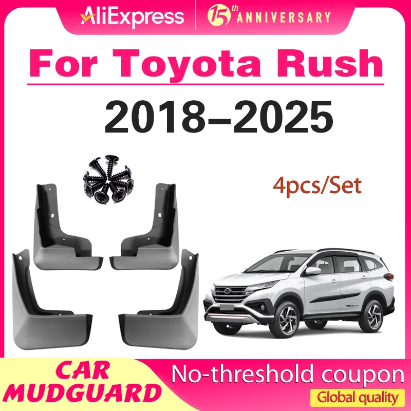 

4pcs ABS Car Mud Flaps For TOYOTA RUSH 2018 To 2025 Mudguard Splash Guards Fender Mudflaps Car Accessories