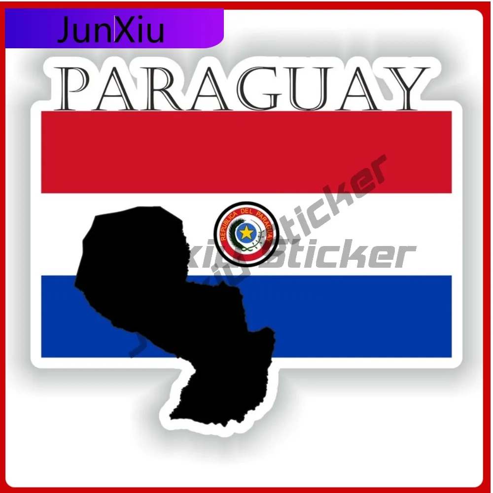 

Paraguay Flag Map Shape Outline Badge Vinyl Car Sticker Adventure Motorcycle Stickers Funny Car Decoration Reflective Decals Pvc
