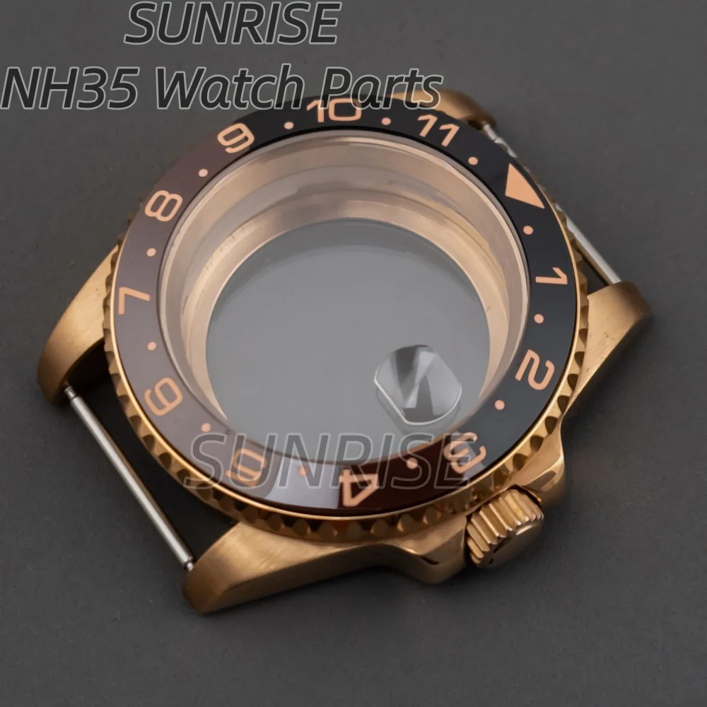 ارتفع الذهب NH35 حالة 40 مللي متر الياقوت الزجاج الفولاذ المقاوم للصدأ ل SUB GMT يخت ماستر NH34 NH35 NH36 NH38 ساعة يد تعمل بالحركة اكسسوارات #3