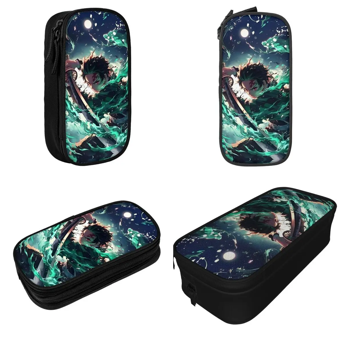 Imagem -02 - Lápis Demônio Slayer Lovely Tanjiro Kamado Pen Bags Grande Armazenamento Lápis Cosméticos Escola Estudantes Menina e Menino Cases de