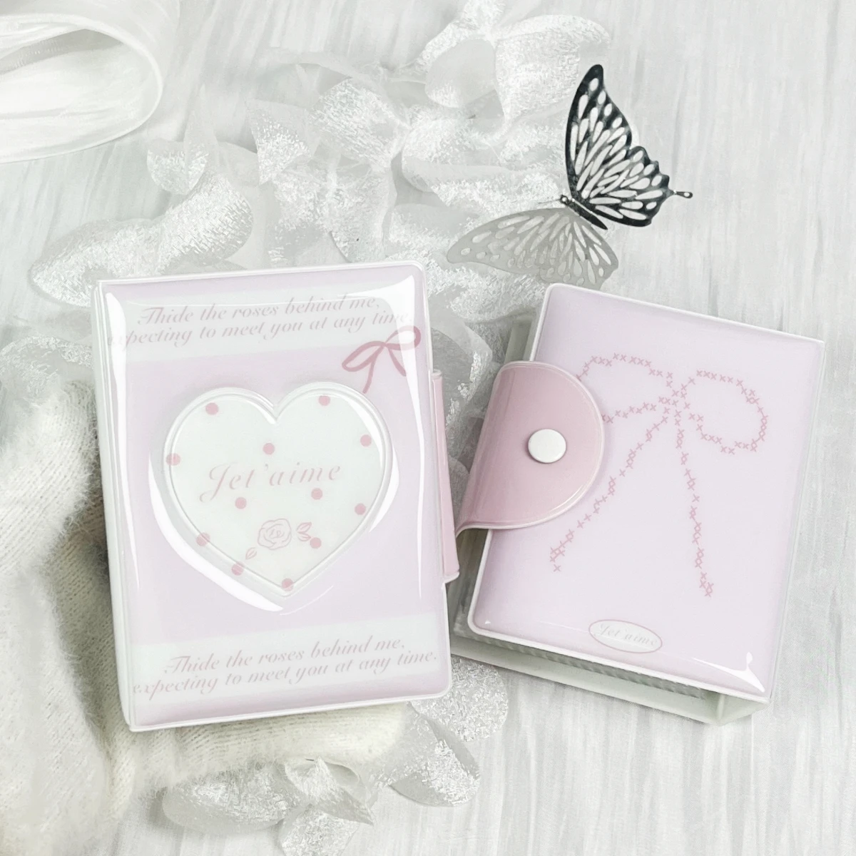 Rose Butterfly Photo Small Card Bag Mini Album 3-3.5 Celebrity Album Cardbook Suitable for Celebrity Anime Small Card Storage