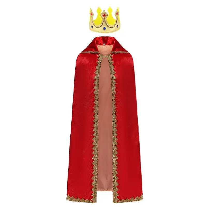 

Halloween Christmas Prince Performance Costume Carnival Double Layer King Robe Crown Stage Performance Clothes for Children