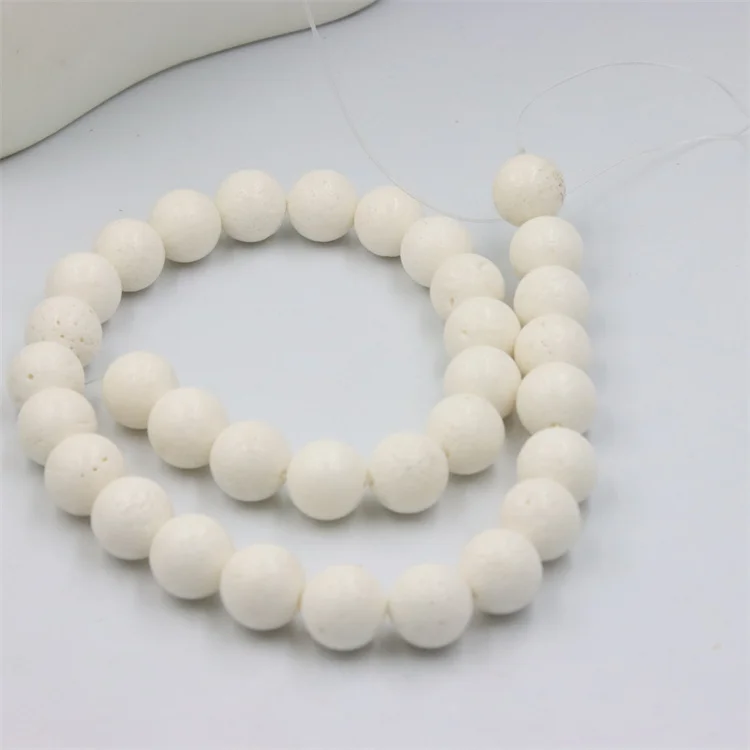 Fashion Trendy Natural White Sponge Coral Round Beads Charms For Jewelry Making DIY Tribal Necklaces Earrings Accessories Gifts