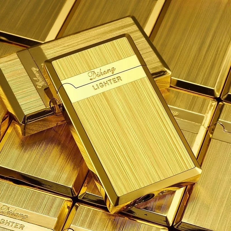 

Пресс-зажигание с открытой крышкой, креативная газовая бутановая металлическая турбо-зажигалка, золотая, серебристая, черная, зажигалка для сигар, элитный подарок