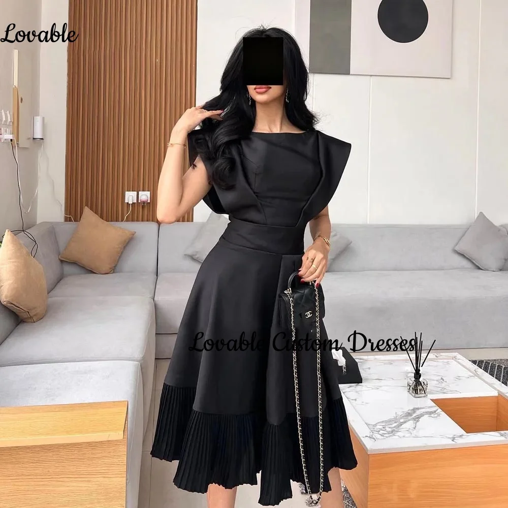 

Customized فساتين سهرة A-Line Scoop Neckline Knee-Length Ruffle Elegant Party Dresses For Women 2025 Sleeveless Zipper Up Prom