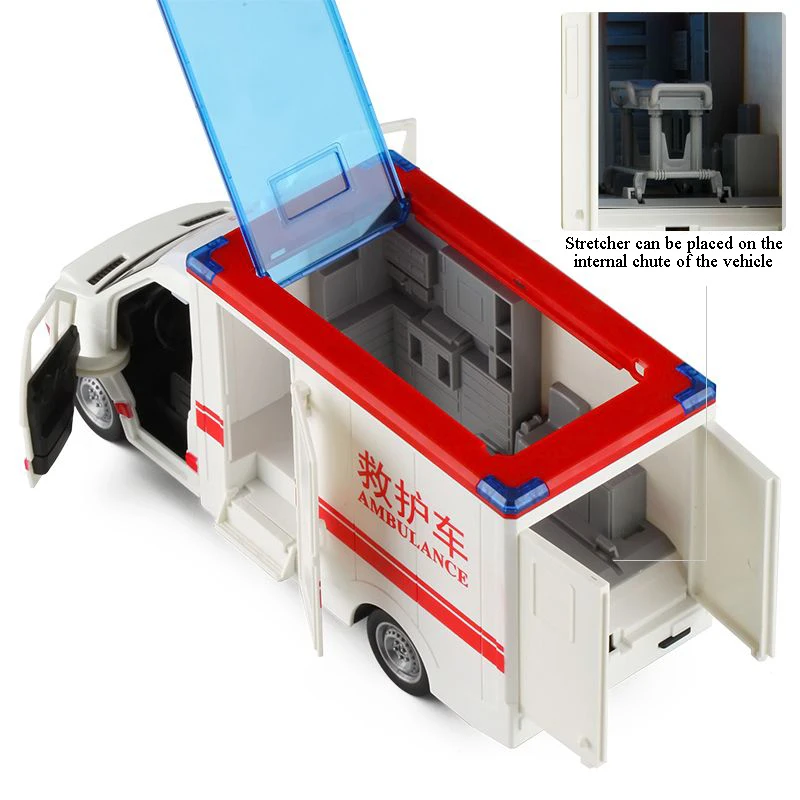 Ambulance Car Toy City Large Fire Truck Model Simulation Sound And Light Engineering Vehicle Collection Children\'s Toy Gifts