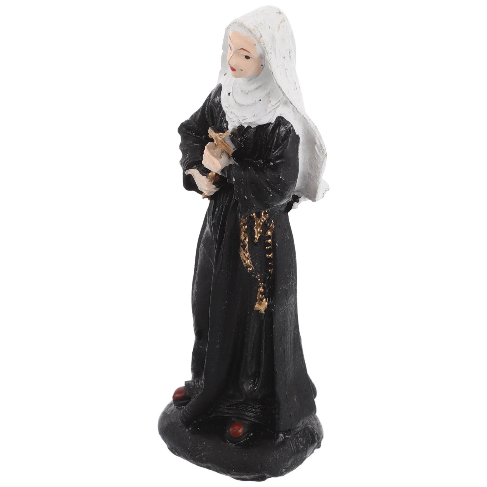 

Resin Nun Statue Virgin Crucifix Catholic Home Decor Sand Table Figure Tabletop Holy Decoration Crucifix Home Accessories