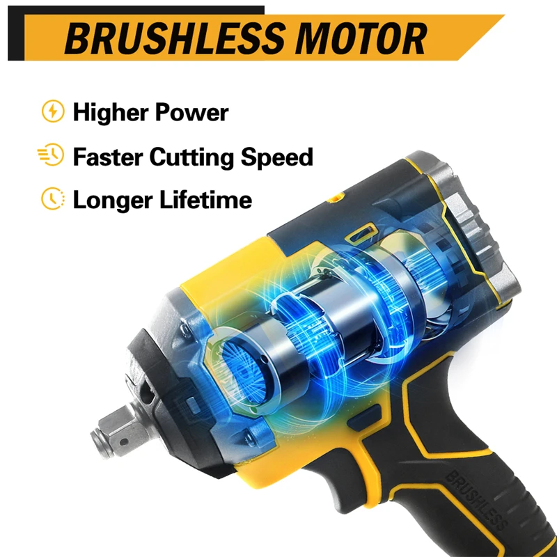 2000N.M Brushless Electric Impact Wrench 1/2 inch Cordless Rechargeable High Torque Hand Drill Power Tool For Makita 18V Battery